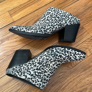Worn once! Dolce Vita Regina, leopard suede mules booties size 9